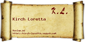 Kirch Loretta névjegykártya